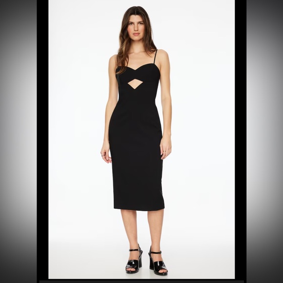 NWT Dynamite Sweetheart Cut Out Midi Dress Black Med - Picture 2 of 12